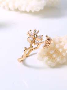 Vòng cửa tay áo Khối Zirconia  Trang trí - Vàng - Xem 2