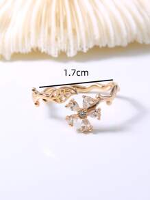 Vòng cửa tay áo Khối Zirconia  Trang trí - Vàng - Xem 3