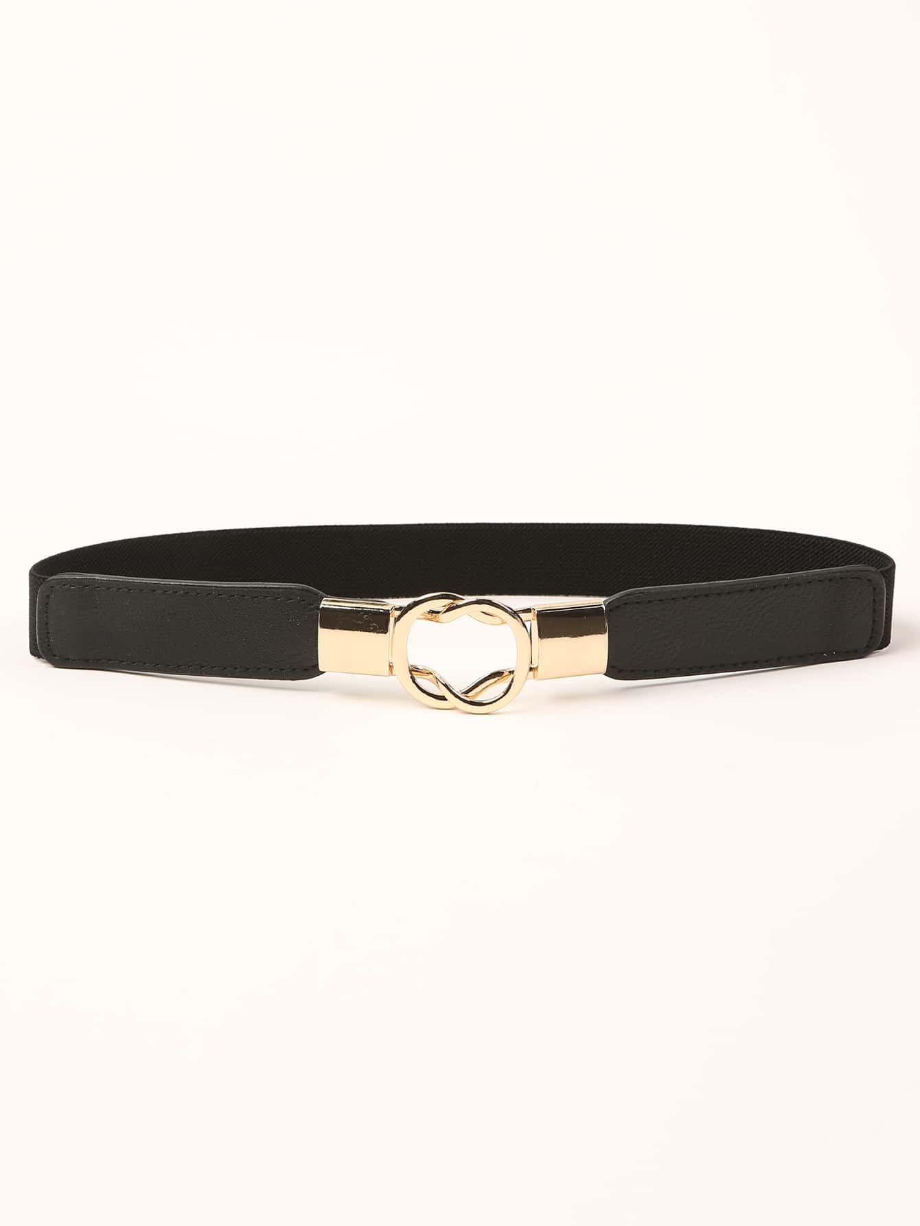 Geo Buckle Corset Belt - Black - View 1