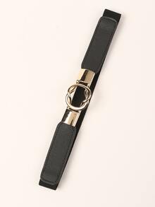 Geo Buckle Corset Belt - Black - View 2