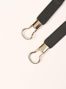 Geo Buckle Corset Belt - Black - View 4