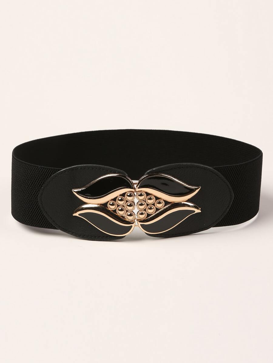 Metal Buckle Corset Belt - Black - View 1