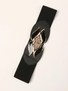 Metal Buckle Corset Belt - Black - View 2