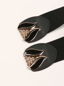 Metal Buckle Corset Belt - Black - View 4