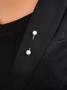 Faux Pearl Decor Brooch - Multicolor - View 1