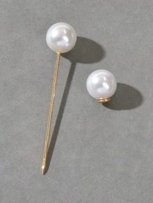 Faux Pearl Decor Brooch - Multicolor - View 2