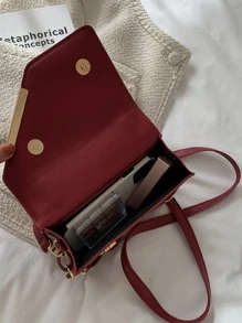 Túi đeo chéo Nữ Kẻ sọc Có thể điều chỉnh được Chuỗi Tay cầm Top Thanh lịch - Đỏ - Xem 4