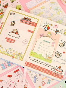 4 piezas Pegatina con estampado de dibujos animados al azar - Multicolor - Ver 2