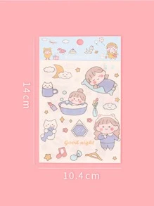 4 piezas Pegatina con estampado de dibujos animados al azar - Multicolor - Ver 3