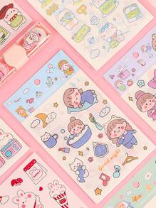 4 piezas Pegatina con estampado de dibujos animados al azar - Multicolor - Ver 7