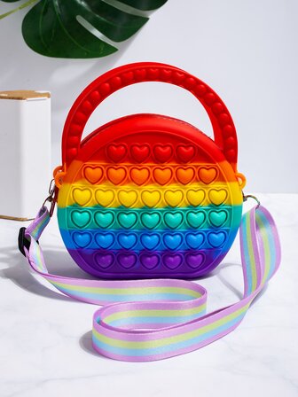 Bolso circular de color combinado burbuja