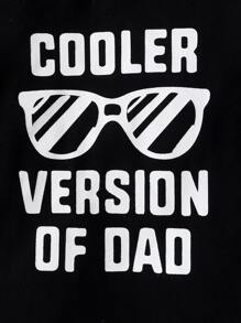 Baby Boy Slogan And Glasses Print Tee & Ripped Jeans