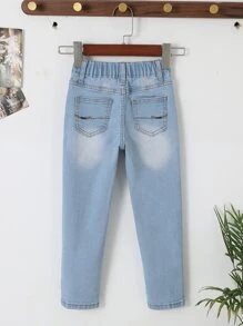 Young Girl Slant Pocket Jeans - Light Wash - View 2