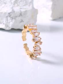 Nooxian Vòng cửa tay áo Khối Zirconia  Trang trí - Vàng - Xem 4