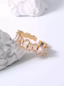 Nooxian Vòng cửa tay áo Khối Zirconia  Trang trí - Vàng - Xem 3