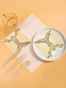 20pcs Metallic Pattern Disposable Napkin - Multicolor - View 1