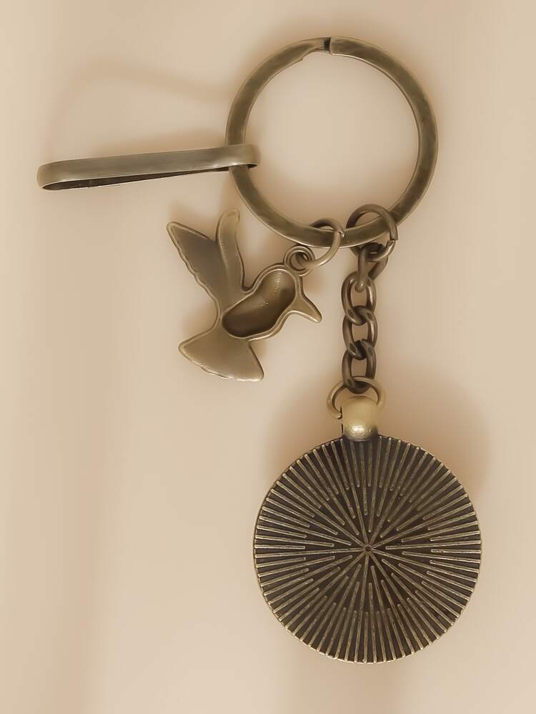 鳥吊墜鑰匙圈 - 銅色 - 查看 2