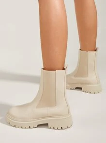 Minimalist Chelsea Boots - Beige - View 2
