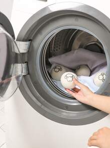 2pcs Sheep Print Laundry Ball - Black and White - View 3