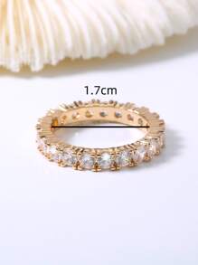 Nooxian Rhinestone Decor Ring - Yellow Gold - View 5