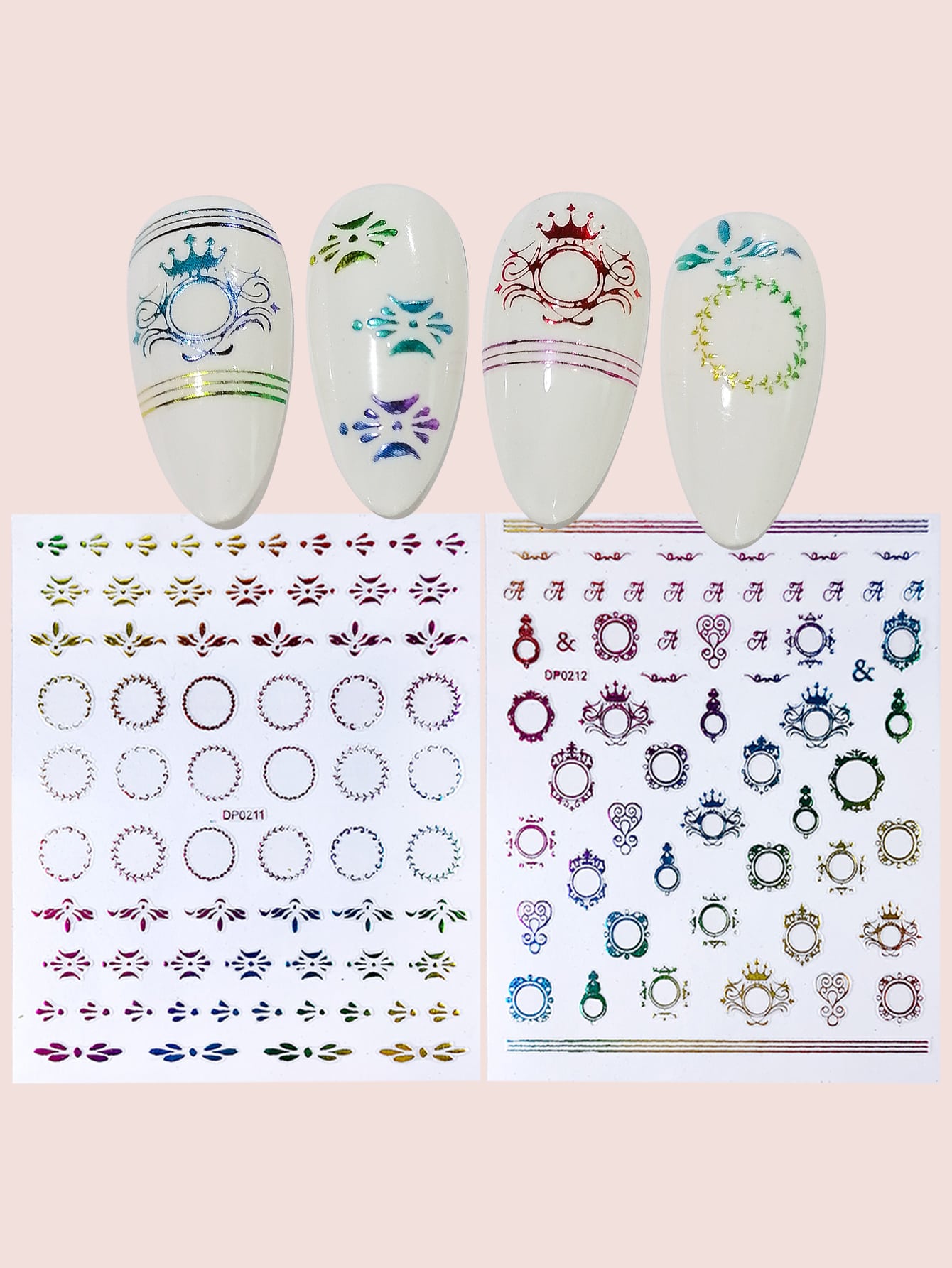2sheets Vintage Print Nail Art Sticker | SHEIN USA