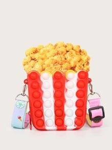 Kids Random Strap Cartoon Design Push Bubble Novelty Bag - Red - View 1