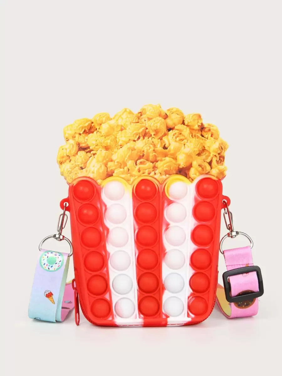 Kids Random Strap Cartoon Design Push Bubble Novelty Bag - Red - View 1
