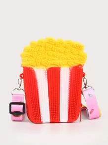 Kids Random Strap Cartoon Design Push Bubble Novelty Bag - Red - View 2