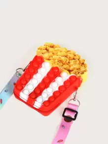 Kids Random Strap Cartoon Design Push Bubble Novelty Bag - Red - View 8