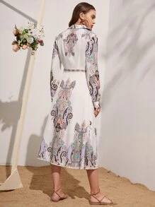 Mulvari Paisley Print Shirt Dress - Multicolor - View 2