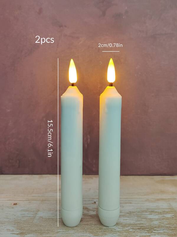 2pcs 6.1inch LED Flameless Candle Light Without Batteries, Electronic