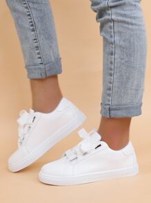 Lace-up Front Skate Shoes - White - View 6
