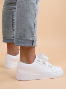 Lace-up Front Skate Shoes - White - View 3