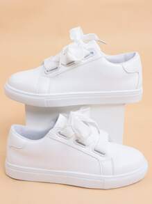 Lace-up Front Skate Shoes - White - View 5