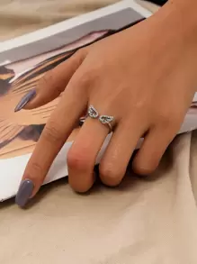 ROMWE Vòng tay trang trí hình cánh - Bạc - Xem 5