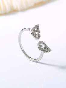 Nooxian Cubic Zirconia Wings Decor Ring - Silver - View 3