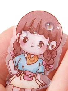 40pcs Cartoon Girl Print Random Sticker - Multicolor - View 2