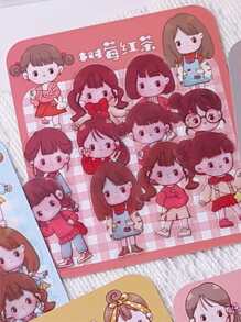 40pcs Cartoon Girl Print Random Sticker - Multicolor - View 5
