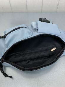 Buckle & Knot Decor Fanny Pack - Màu xanh lam - Xem 8