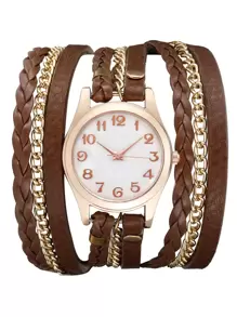 Reloj Blanco Casual - Oro rosa - Ver 2