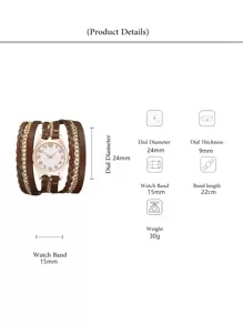 Reloj Blanco Casual - Oro rosa - Ver 3