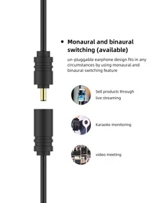 編織閃電有線入耳式耳機 - 黑色 - 查看 3