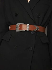 MOTF PREMIUM PU LEATHER WESTERN BELT VINTAGE,SCHOOL HALLOWEEN - Brown - View 1