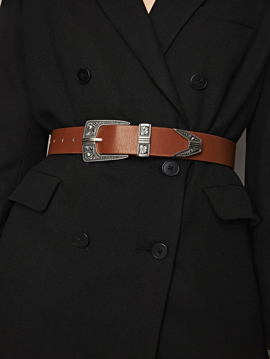 MOTF PREMIUM PU LEATHER WESTERN BELT VINTAGE,SCHOOL HALLOWEEN - Brown - View 1