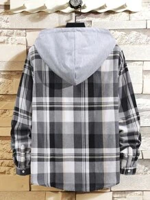 Manfinity Áo khoác Nam Dây kéo Nút phía trước Sọc ca rô Sẵn sàng - Nhiều màu - Xem 2