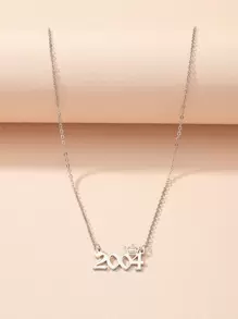 Vòng cổ mặt dây chuyền kỹ thuật số - Bạc - Xem 1