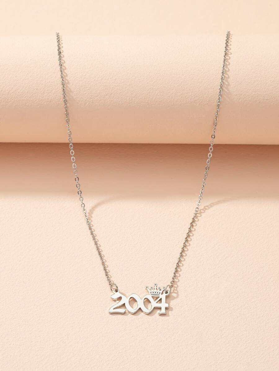 Vòng cổ mặt dây chuyền kỹ thuật số - Bạc - Xem 1