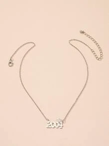 Vòng cổ mặt dây chuyền kỹ thuật số - Bạc - Xem 2