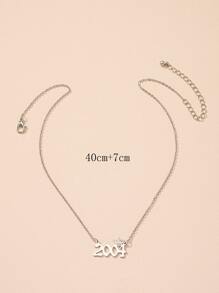 Vòng cổ mặt dây chuyền kỹ thuật số - Bạc - Xem 4