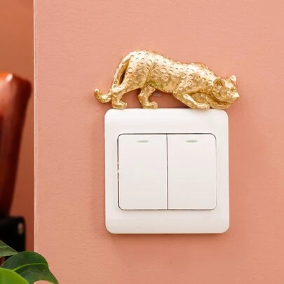 1pc Leopard Print Switch Sticker,Stickers,Wall Decal, Vinyl Decal For Home Decorations,Spring Decoration Items Refresh Your Home,Rama Decoration Stickers